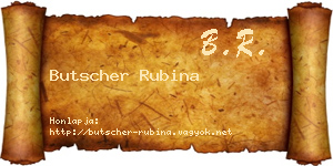 Butscher Rubina névjegykártya